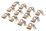 Amtech T0790 Brass Small Padlocks with Keys for Luggage, lockers, Toolboxes, Cupboards, & Sports Bags, 20mm, 12-Piece