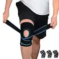 supregear Tutore per Ginocchio, Regolabile, Universale, Stabilizzatore Rotula, Sollievo dal Dolore alla Rotula, Doppia Compressione, Ginocchiere con Gancio e Anello, per Corsa, Salto, Basket, Tennis