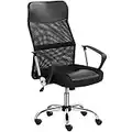 Yaheetech Chaise Bureau Ergonomique en Maille Fauteuil de Bureau Hauteur Réglable Pivotant Dossier Haut Grande Taille Noir