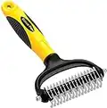 Bonve Pet Dog Brush, Dog Grooming Rake, Double Sided Deshedding Dematting Tool, Undercoat Rake for Small, Medium and Large Pets, Effectively Reduces Hair Loss by up to 90%