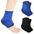 Nuanchu 2 Pairs Kids Ankle Brace, Kids Ankle Compression Socks Elastic Ankle Compression Sleeve Sports Ankle Support Brace for 5-12 Years Kids (Blue, Black,2 Pairs), One Size