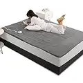 Heated Mattress Pad Electric Bed Warmer King Size with Dual Controllers, Fast Heating & 10 Heated Levels & 9 Timer Auto Off Settings, Overheat Protection Machine Washable-Grey