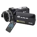 Videocamera 4K Digitale Vlogging Camera Recorder Full HD 1080P 16X Zoom Digital Youtube Camcorder with 3.0" IPS Touch Screen con Batterie