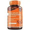 Ashwagandha Orgánica 500mg - KSM-66® Sin Excipiente. 100% Natural Cápsula Vegana - Suplemento adaptógeno Ayurveda Ginseng Indio (Withania Somnifera) Antiflamatorio - Nutravita