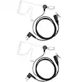 KANMIT Cp200 Earpiece Walkie Talkie Headset for Motorola Radio cp200d cp185 cls1410 cls1110 bpr40 cp100 rdm2070d with Covert Acoustic Tube Earphone and PTT mic (2 Pack)