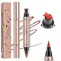 Eyeliner Stamp Eyeliner Pencil,Winged Eye Liner Pen Cat Eye Make-Up Waterproof Smudgeproof Black Eyeliner Stencil Long Lasting For Beginners (#05 Red)