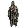 HYFAN Ghillie Suit Poncho Outdoor 3D Leaves Camouflage Camo Cape Cloak for Military, CS, Jungle Hunting, Paintball, Airsoft, Wildlife Photography, Halloween (Woodland)