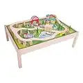 Bigjigs Table en Bois avec Circuit de Train, Pont et Tunnel (BIBJT040)