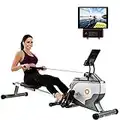 LZ LEISURE ZONE BTM Home Foldable Magnetic Resistance Rowing Machine, New Model Style Indoor Rower with LCD Monitor and 8 Levels Adjustable