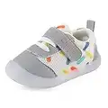 MASOCIO Baby Shoes Boys Girls First Walking Toddler Trainers Sneakers Pre Walker Boy Infant 18-24 Months Size 4.5 UK Child Grey