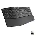 Logitech Ergo K860 Wireless Ergonomic Keyboard with Wrist Rest - Split Keyboard Layout for Windows/Mac, Bluetooth or USB Connectivity (Renewed)