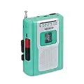 Jensen Retro Portable AM/FM Radio Personal Cassette Player Compact Lightweight Design Stereo AM/FM Radio Cassette Player/Recorder & Built in Speaker (Teal)