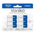 Voniko CR123A Lithium Batteries (6-Pack) – Photo Lithium Battery –3 Volt 123 Battery Lithium 10 Years Shelf Life – UL&RoHS Certified for Security and Medical Equipment