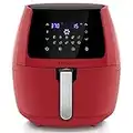 ULTREAN 5.8 Quart Air Fryer, Electric Hot Air Fryers Oilless Cooker with 10 Presets, Digital LCD Touch Screen, Nonstick Basket, 1700W, UL Listed (Red)