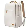 Hp hope Smart Backpack for Women Travel, Durable Carry On Backpack with USB Charging Port & Wet Pocket Fits 15.6 Inch Laptop, Beige