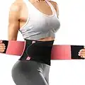 WOSTOO Mujer Cintura Entrenador, Fajas Reductoras Adelgazantes Mujer Fajas Reductoras Adelgazantes Faja Cinturón Lumbar Abdomen Adjustable para Deporte Fitness - Rosa