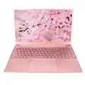 Laptop da 15,6 Pollici per Window11, Display IPS con Risoluzione 2K, CPU Intel Celeron J4125, 12 GB di RAM (LPDDR4), 4 Core e 4 Thread, Laptop Rosa con Tastiera Retroilluminata, Tastiera e(12GB+256GB)