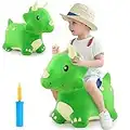 iPlay, iLearn Bouncy Pals Dinosaur Hopper Toy 2 Year Old Boy, Toddler Plush Bounce Animals, Ride on Bouncing Triceratops for Kids 2-4, Outdoor Hopping Horse Bouncer, Cool Birthday Gifts 3 5 6 Yr Girls