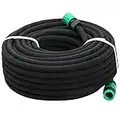 Yaheetech Tuyau d'Arrosage Extensible de Jardin 50M Tuyau Micro-poreux Flexible Irrigation Goutte à Goutte Diamètre Intérieur 1.2cm Tuyau d'Infiltration PE Noir