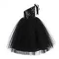 ekidsbridal One-Shoulder Sequin Tutu Junior Flower Girl Dresses Christening Dresses 182 M Black