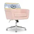 Serta Sedia da Ufficio Ashland ergonomica con Imbottitura in Memory Foam Fondo in Acciaio Inox Cromato, Mobilità a 360 Gradi, Inossidabile, Rosa, Fabric