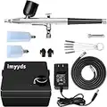 imyyds 35PSI Airbrush Kit with Compressor, Portable Stepless Adjustable Air Brush Kit with Air Compressor, Mini Airbrush Machine, Dual-Action Air Brushes for Painting, Models, Nails, Barber