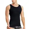 MOLUTAN Mens Compression Shirt Slimming Body Shaper Vest Sleeveless Waist Traner Workout Tank Top Tummy Control Shapewear (Black, X-Small-Small)