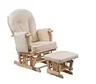 Serenity Nursing Glider Maternity Chair with Footstool … (Natural)