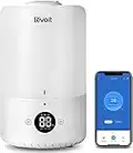 LEVOIT Humidifier for Bedroom, Cool Mist Humidifiers for Baby, Plants, Top Fill Air Humidifier with Smart Control, Essential Oil Difusser, 3L, Auto Mode, Filterless, BPA Free, White