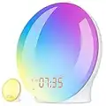 Sunrise Alarm Clock, 2023 Wake Up Light Fullscreen with 320 Lux Sunrise Simulation, 14 Light Modes No Shadow, Digital Alarm Clock for Bedroom Radio Heavy Sleepers Adults Kids,8 Nature Sounds & Snooze