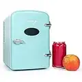 Nostalgia RF6RRAQ Retro 6-Can Personal Cooling and Heating Mini Refrigerator with Carry Handle for Home Office, Car, Boat or Dorm Room-Includes AC/DC Power Cords,,1 cubic feet, Aqua