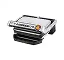 Rowenta GR702D21 Optigrill Bistecchiera Elettrica, Cottura Automatica con Sensori e 6 Programmi di Cottura, Piastre in Alluminio Pressofuso Antiaderenti con Vassoio Raccogli Grassi, 2000W, Nero