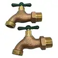 Yaocong HD 3/4" Heavy Duty Pattern Brass Hose Bibb MIP, 3/4-Inch,Outdoor faucet (2pcs-1pack)