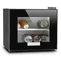 KLARSTEIN Frosty Compact Line - Frigo Compatto, Mini Frigo, Ultracompatto, 65 Watt, Porta in Doppio Vetro Isolato, 10 Litri, Classe A, Temperatura tra 12° e i 18° C, Illuminazione LED, Nero