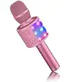 BONAOK Wireless Karaoke Microphone for Kids,Portable Bluetooth Karaoke Machine Mic & Speaker for Phones,Singing Gifts for Girls Boys Adults Party Birthday(868 P-Ink)