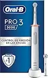 Oral-B Pro 3 3000 Cepillo de Dientes Eléctrico con Mango Recargable y 2 Cabezales, Diseñado Por Braun - Blanco