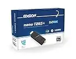 EDISION NANO T265+ Decoder DVB-T2 HD Dongle Ricevitore Digitale Terrestre, Full HD, DVB-T2, H265 HEVC, 10 Bit, FTA, USB, HDMI, Sensore IR, Supporto USB WiFi, Telecomando Universale 2in1, Main 10, Nero