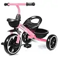 KRIDDO Kids Tricycles Age 24 Month to 4 Years,Gift Toddler Trike for 2.5 to 5/ 2-4 Year Olds, Pink