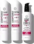 LUS Brands Love Ur Curls for Curly Hair, 3-Step System - Shampoo and Conditioner Set with All-in-One Styler - LUS Curls Hair Products - No Crunch, Nonsticky, Clean - 8.5oz each