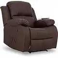 Don Descanso - Sillón Masaje Relax Calor Trevi Choco Reclinable 160º con 8 Motores Silenciosos, Calor Lumbar, Sist. Masaje 4 Zonas y Acabado en PU Anti-Cuarteo [Incluye Mando]. Ideal Gente Mayor