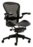 Herman Miller Aeron Size B Office Chair | Adjustable Arms | Rear Tilt Limiter | Lumbar Support Pad ( Renewed)