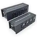 4 Channel DMX Over Network Cable Extender 3-Pin XLR Male and Female to Ethercon Cable Channels Over RJ45 Cat5/Cat6 Ethercon Cable Extend Compact Snake Receiver- XLR AES (One -Pair) (Without the line)