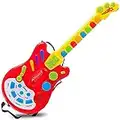 Dimple Kids Handheld Musical Electronic Toy Guitar for Children Plays Music, Rock, Drum & Electric Sounds Best Toy & Gift for Girls & Boys #1 Perfect Christmas gift for Kids (Red) (Single)