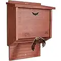 Solution4Patio Handcrafted Wooden Bat House, Large Bat Supplies with 3 Chamber, Outdoor Bat Box Shelter, Easy for Bats to Land and Roost, Weather Resistant, Easy to Install, 11.8" x 15.7" x 5.9"
