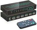 (Newest Version) SkycropHD 5 Port 4K HDMI Switch with Optical & 3.5mm AUX Audio Out, 5x1 HDMI Switcher Audio Extractor Splitter Support 4K@60Hz, 1080P@120Hz, ARC, HDCP 2.2, HDR10, Dolby Vision/Atoms