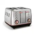 Morphy Richards 240116 Evoke 4 Slice Toaster, 7 Variable Browning Settings, Removable Crumb Tray, Reheat/Frozen/Cancel Function, Wide Slots for Thicker Bread, Cord Storage, Brushed & Rose Gold