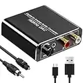 DAC Converter 192KHz, Digital SPDIF Toslink to Analog Stereo Audio Converter, R/L Converter Adapter with Volume Control, with Optical RCA Coaxial Cable, for PS3 PS4 Xbox TV DVD Blu-ray