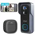 ieGeek Upgraded 2K HD Video Doorbell Camera Wireless With Battery Chime, WiFi Smart Door Camera with Motion Detection,5600mAh Battery, 2-Way Audio, IP66 Waterproof, Night Vision(SD Card Not Included)