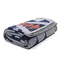 ACUSHLA Merino Wool Camp Blanket - Warm Thick Washable Large Outdoor Camping Sleeping Throw Blanket All Weather, Indian Grey 79X63