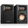 Donner Passive Bookshelf Speakers Pair, 2-Way Stereo Speakers for Home Theater/Surround Sound Speaker System with HiFi Vocal, 40W RMS 4 inch Wall Mount Wooden Speakers, Black